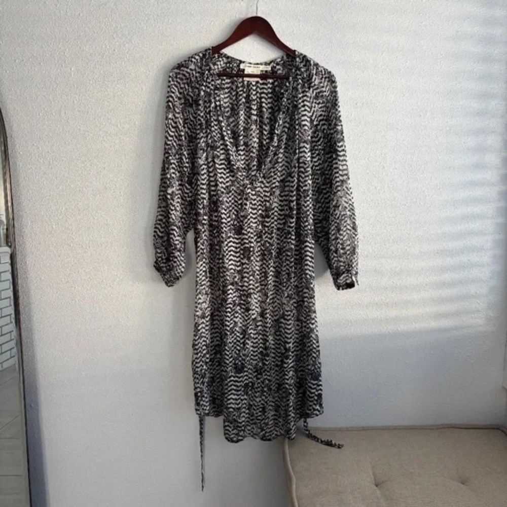Isabel Marant Pour H&M 100% Silk Sheer Balloon Sleeve Dress